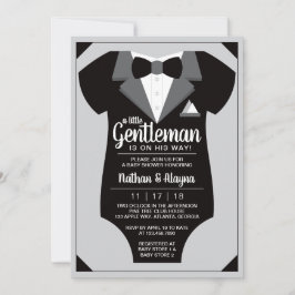 Little Gentleman Baby shower Invitation, Tuxedo Kaart