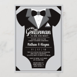 Little Gentleman Baby shower Invitation, Tuxedo Kaart