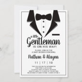 Little Gentleman Baby shower Invitation, Tuxedo Kaart (Voorkant)