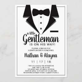 Little Gentleman Baby shower Invitation, Tuxedo Kaart