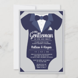 Little Gentleman Baby shower Invitation, Tuxedo Kaart