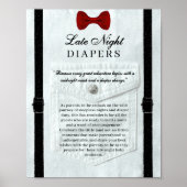 Little Gentleman Baby shower Late Night Luiers Poster (Voorkant)