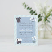 Little Gentleman Baby Shower Party-uitnodigingen Kaart (Staand voorkant)