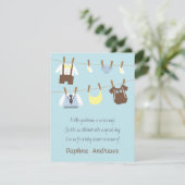 Little Gentleman Baby Shower Party-uitnodigingen Kaart (Staand voorkant)
