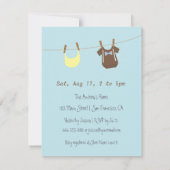 Little Gentleman Baby Shower Party-uitnodigingen Kaart (Achterkant)