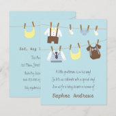 Little Gentleman Baby Shower Party-uitnodigingen Kaart (Voorkant / Achterkant)