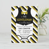 Little Gentleman Bow Stropdas Baby shower Invitati Kaart (Staand voorkant)