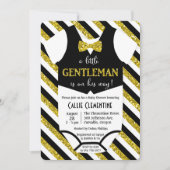 Little Gentleman Bow Stropdas Baby shower Invitati Kaart (Voorkant)