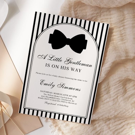 Little Gentleman Bow Tie Baby Shower Kaart