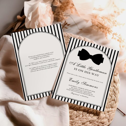 Little Gentleman Bow Tie Baby Shower Kaart