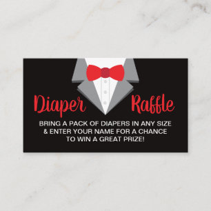 Little Gentleman Diaper Raffle Ticket, Tuxedo Visitekaartje