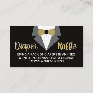 Little Gentleman Diaper Raffle Ticket, Tuxedo Visitekaartje
