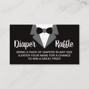 Little Gentleman Diaper Raffle Ticket, Tuxedo Visitekaartje