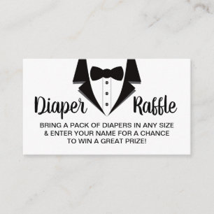 Little Gentleman Luier Raffle Ticket, Tuxedo Visitekaartje