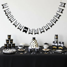 Little Gentleman Suspenders Boy Birthday Vlaggetjes