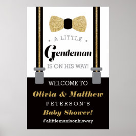 Little Gentleman Welcome Sign Poster, Baby shower Poster