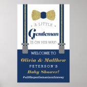 Little Gentleman Welcome Sign Poster, Faux Glitter Poster (Voorkant)