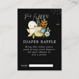 Little Ghost Baby shower Diaper Raffle Ticket Informatiekaartje
