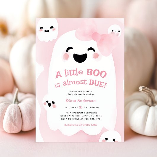 Little Ghost Boo Halloween Baby shower Kaart