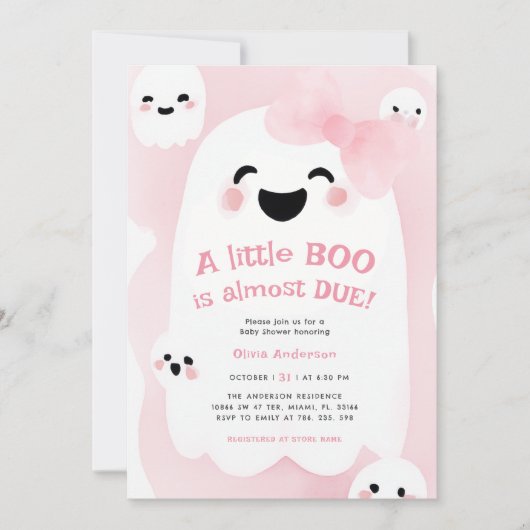 Little Ghost Boo Halloween Baby shower Kaart (Voorkant)