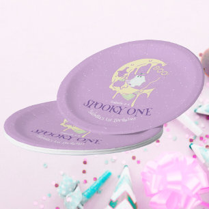 Little Ghost Boo & Moon Schattige Spooky One Hallo Papieren Bordje