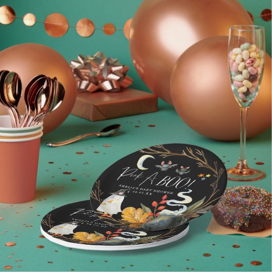 Little Ghost | Cute Halloween Baby shower Papieren Bordje (Multi)