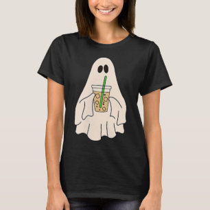 Little Ghost Drink Iced Coffee Halloween Spooky T-shirt