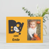 Little Ghost Gepersonaliseerd Halloween Photo Lijs Kaart (Staand voorkant)