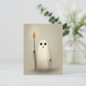 Little Ghost Halloween Briefkaart (Staand voorkant)