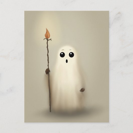Little Ghost Halloween Briefkaart (Voorkant)