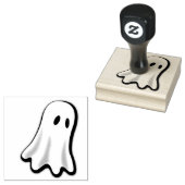 Little Ghost Halloween Design Wooden Stamp Rubberstempel (Gestempeld)