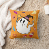 Little Ghost Halloween Oranje Home Decor Cute Kind Kussen (Deken)