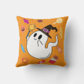 Little Ghost Halloween Oranje Home Decor Cute Kind Kussen (Achterkant)