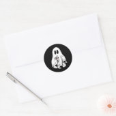 Little Ghost Ice Coffee Fun Happy Halloween Ronde Sticker (Envelop)