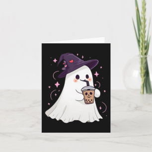 Little Ghost Ice Coffee Spooky Seizoen Schattige G Kaart