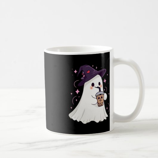 Little Ghost Ice Coffee Spooky Seizoen Schattige G Koffiemok (Rechts)