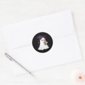 Little Ghost Ice Coffee Spooky Seizoen Schattige G Ronde Sticker (Envelop)