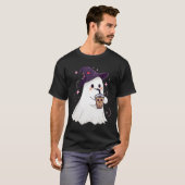 Little Ghost Ice Coffee Spooky Seizoen Schattige G T-shirt (Voorkant volledig)
