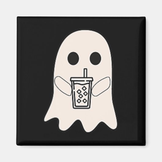 Little Ghost Iced Coffee Halloween kostuum Magneet (Voorkant)