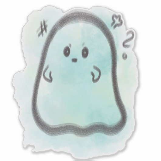 Little ghost is angry  sticker (Voorkant)