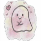Little ghost is in love sticker (Voorkant)