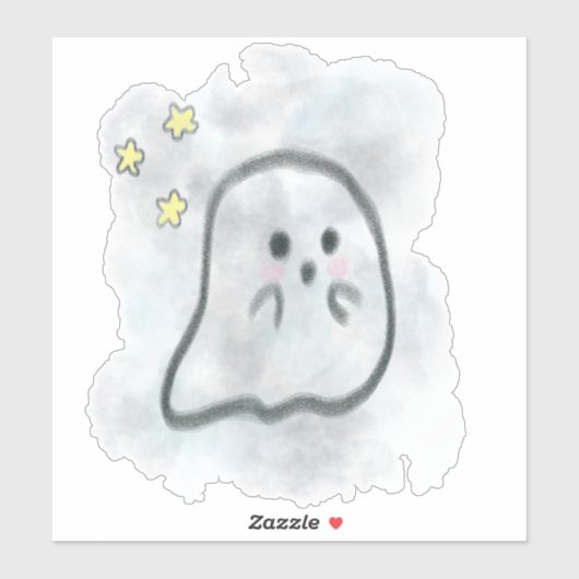 Little ghost is scared  sticker (Vel)