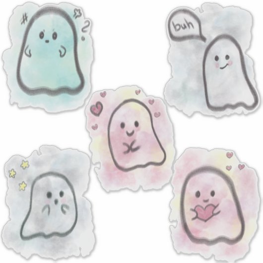 Little ghost party 1 separate sticker (Voorkant)