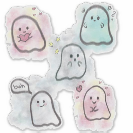 Little ghost party 1 sticker (Voorkant)