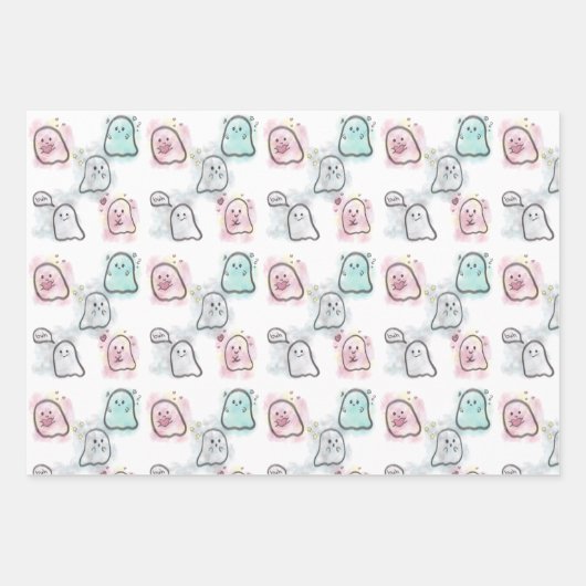 Little ghost party  inpakpapier vel (Voorkant 3)