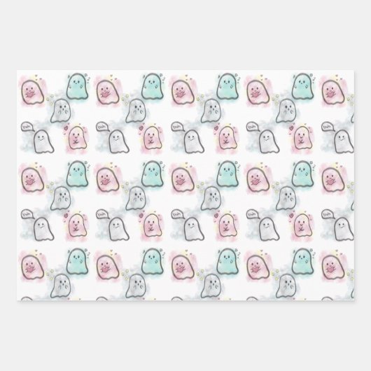 Little ghost party  inpakpapier vel (Voorkant 2)