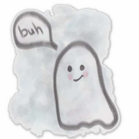 Little ghost says buh sticker (Voorkant)