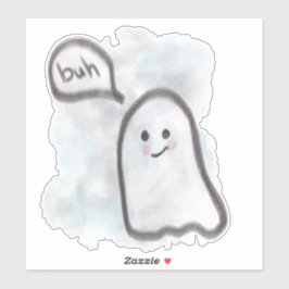Little ghost says buh sticker