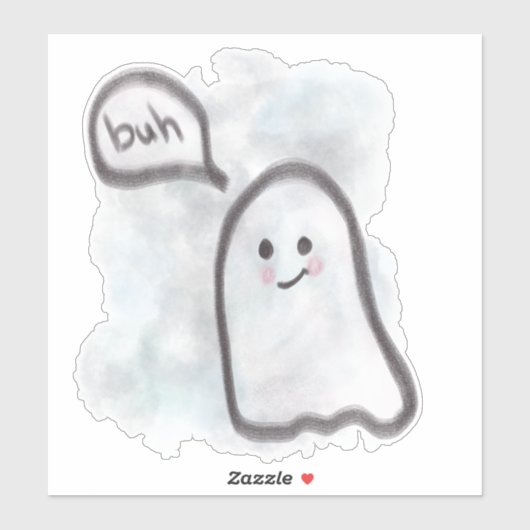 Little ghost says buh sticker (Vel)
