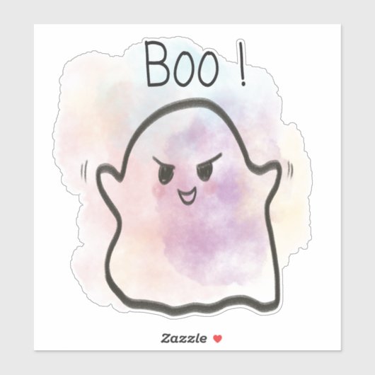 Little ghost shouts Boo Sticker (Vel)